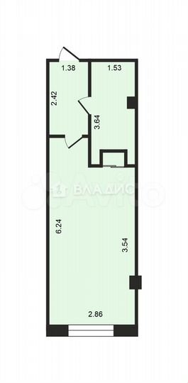Квартира-студия, 23,9 м², 10/16 эт.
