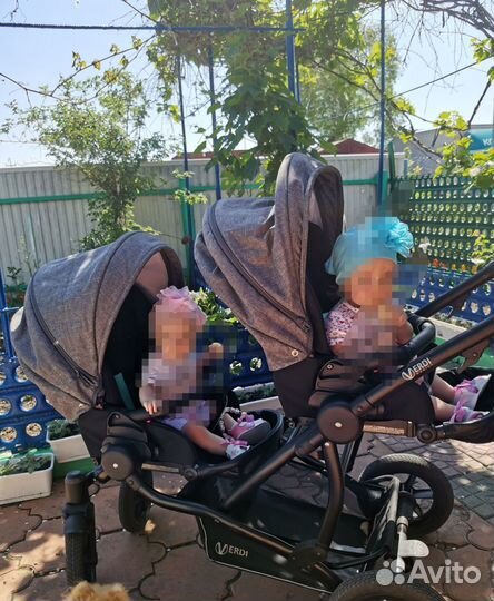 Коляска для двойни 2 в 1 verdi