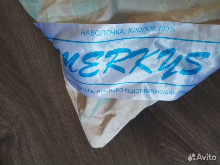 Подушка пух перо 60 на 60,синтепон,подушка рогалик