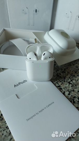 Беспроводные наушники AirPods 2 + чехол