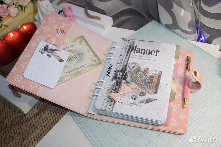 Персиковый Ежедневник Louis Vuitton (ручнаяработа)