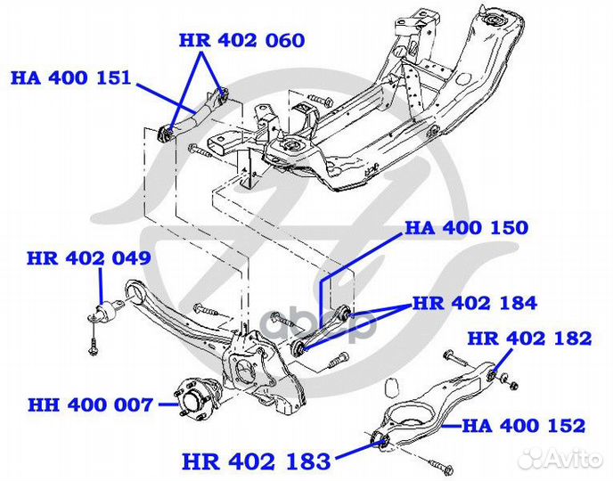 Сайлентблок рычага подвески HR402182 Hanse