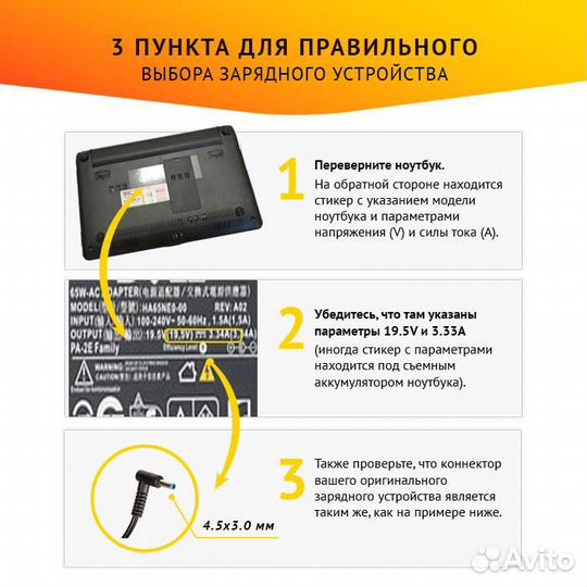 Блок питания для ноутбука HP Envy 15, Compaq 14-a