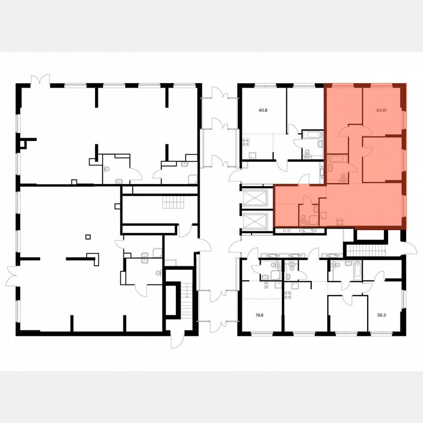 3-к. квартира, 84,8 м², 1/17 эт.