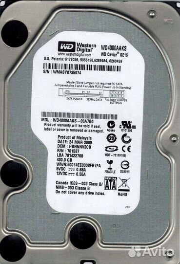 Жесткий диск Western Digital WD4000KD 400Gb SATA
