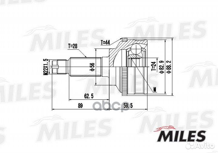 Шрус mazda tribute 2.0/3.0 01- нар.(ABS) ga2023