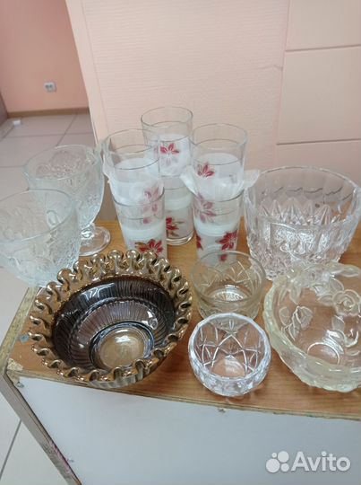 Вазочки хрусталь, стекло