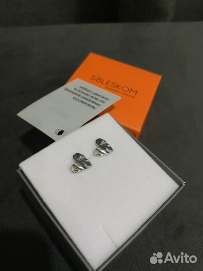 Серьги-пусеты Sbleskom «Сердца Folio»