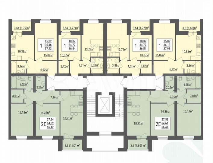 2-к. квартира, 66,4 м², 8/8 эт.