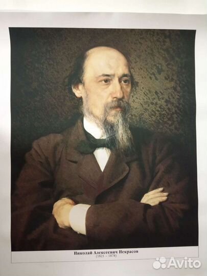 Портрет Некрасова Н.А. на холсте