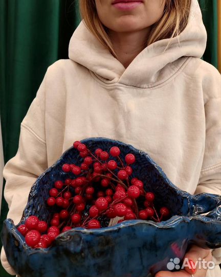 Керамика ручной работы, чаша- гранат