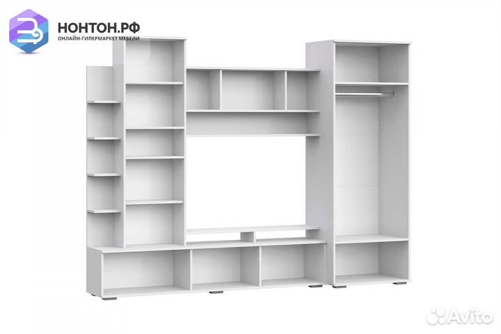 Стенка Денвер белый текстурный