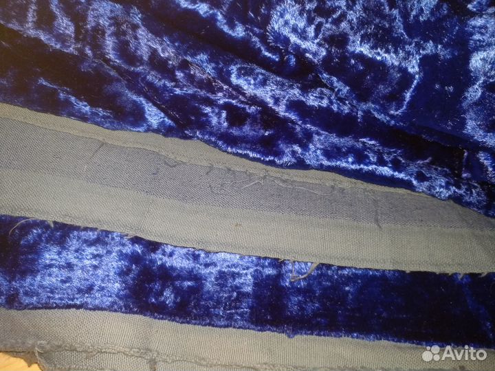 Плюш бархат синий велюр 136см*104см