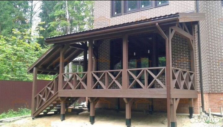 Строительство террасы. Веранды. К дому