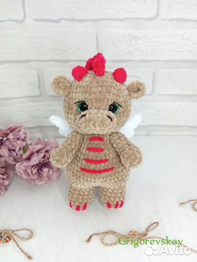 Дракон,вязаная игрушка