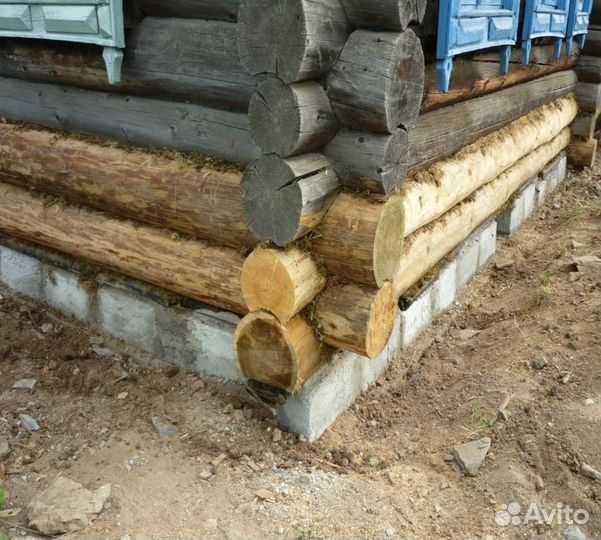 Замена венцов, лаг, подъем дома Ремонт пола