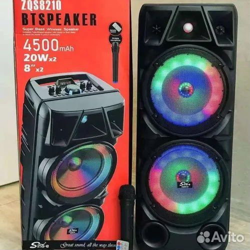 Колонка BT Speaker ZQS-8210 с LED-подсветкой
