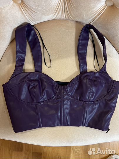 Zara кожаный топ