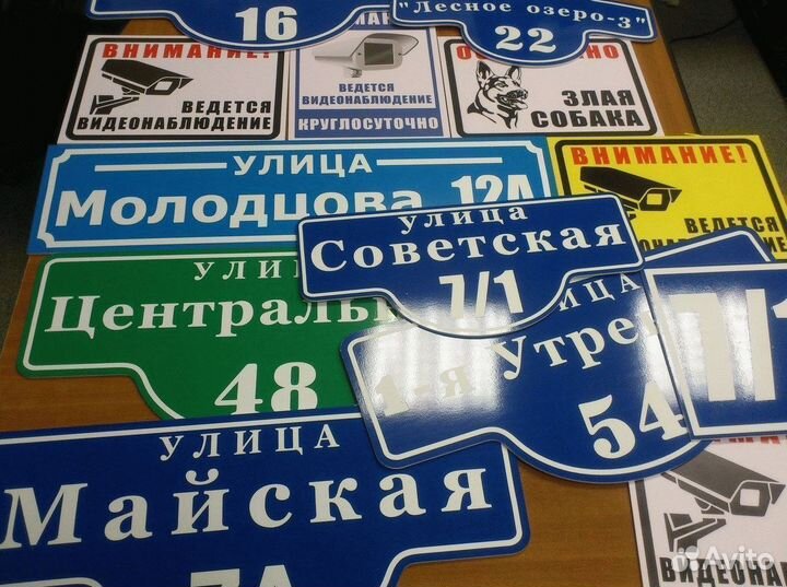 Вывеска с адресом