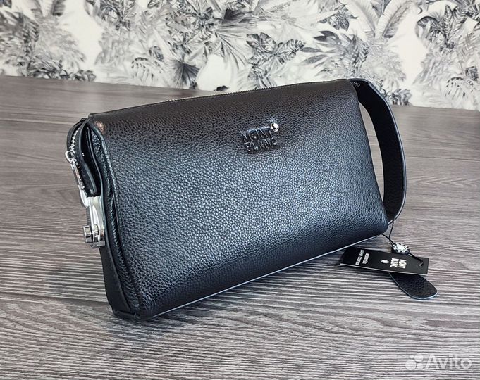 Мужской кожаный клатч Montblanc code lux новый