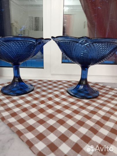 Ваза кобальт цветное стекло