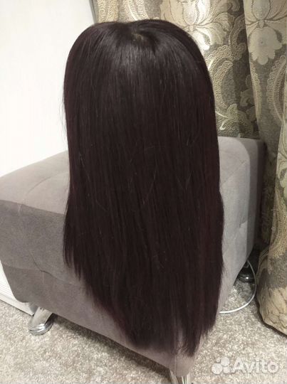 Парик из натуральных волос с имитацией кожи головы