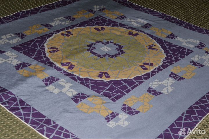 Винтажный шелковый платок сиреневый шелк