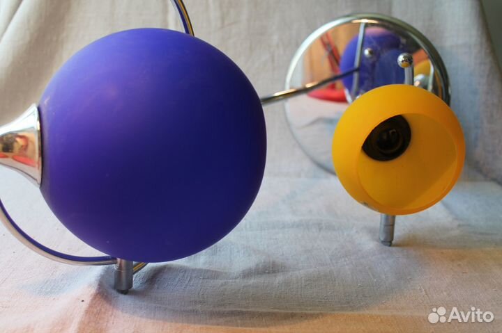 Люстра потолочная цветная два плафона