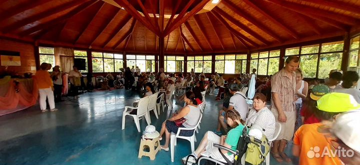 Беседка с мангалом у подножия мистической горы