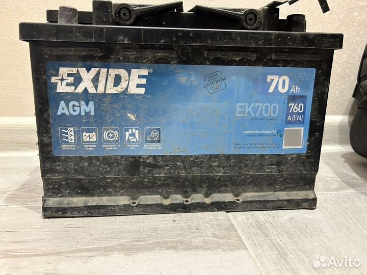 Аккумулятор exide agm 70