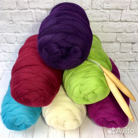 Гиперобъемная пряжа из 100 шерсти мериноса. Мерино