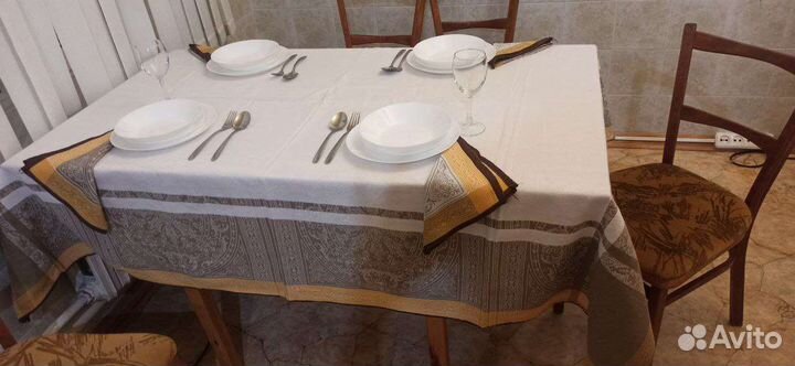 Скатерть лен с салфетками