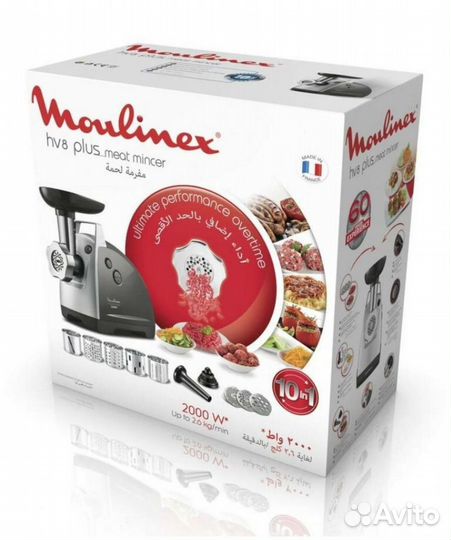 Мясорубка Moulinex HV8 ME6838, чёрный/серебристы