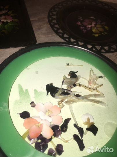 Настенная тарелка-поднос Жостово,ссср