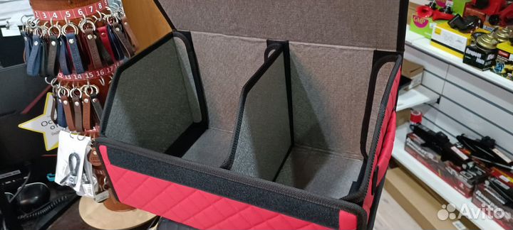 Бокс в багажник авто красный органайзер сумка 50см