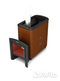 Печь банная Тунгуска XXL 2013 Inox Витра терракот