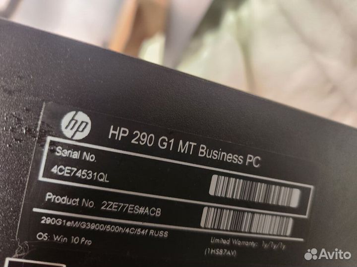 Системный блок Hp 290 G1 G3900/4Gb/500Gb