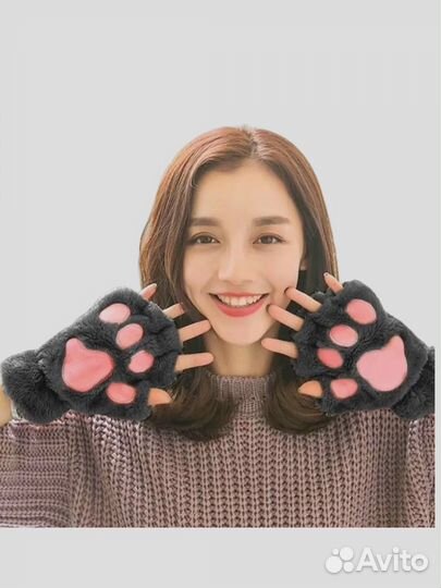 Перчатки - митенки Кошачьи лапки аниме, косплей