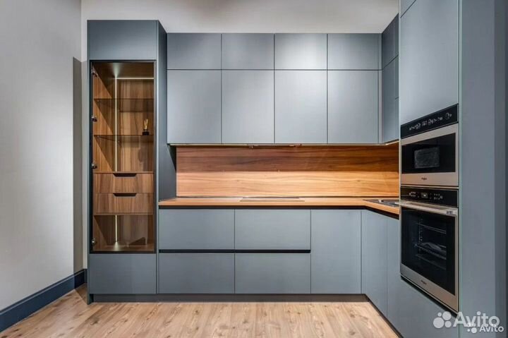 Кухня угловая мдф бетон