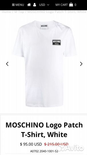 Оригинал Moschino новая футболка 44 размер