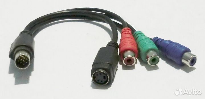 Переходник адаптер VHS 9pin M/ S-video 4pin 3RCA F