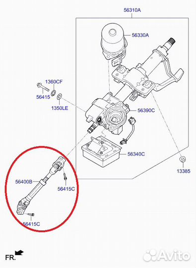 Рулевой карданчик Kia Rio 4 седан 1.6 G4FG 2018