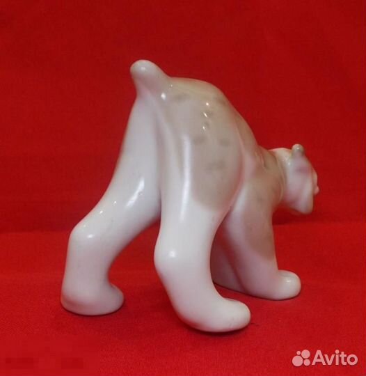 Статуэтка фарфоровая. Фигурка. Снежный барс, СССР