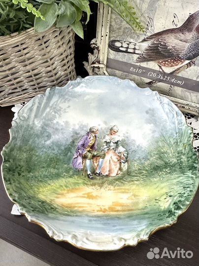 Антикварная декоративная тарелка Франция