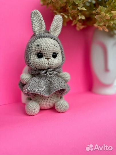 Вязаные игрушки, зайка, лев, мишка, дракон