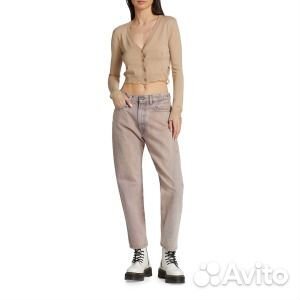 Укороченный кардиган из мериносовой шерсти с эффек