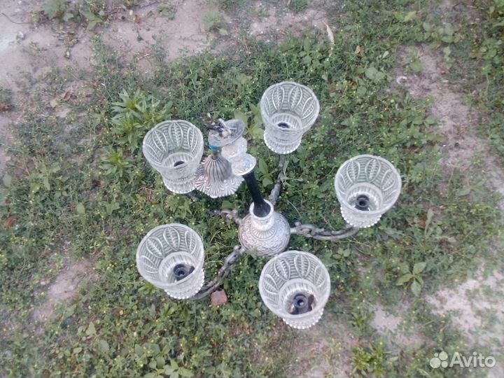 Хрустальная люстра СССР винтажная