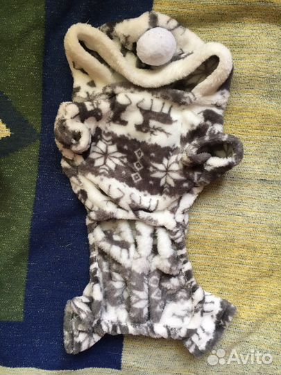 Комбез для маленьких собак плюшевый М