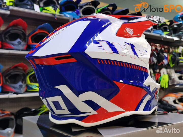 Шлем кроссовый Airoh Wraap Feel Blue/Red Gloss