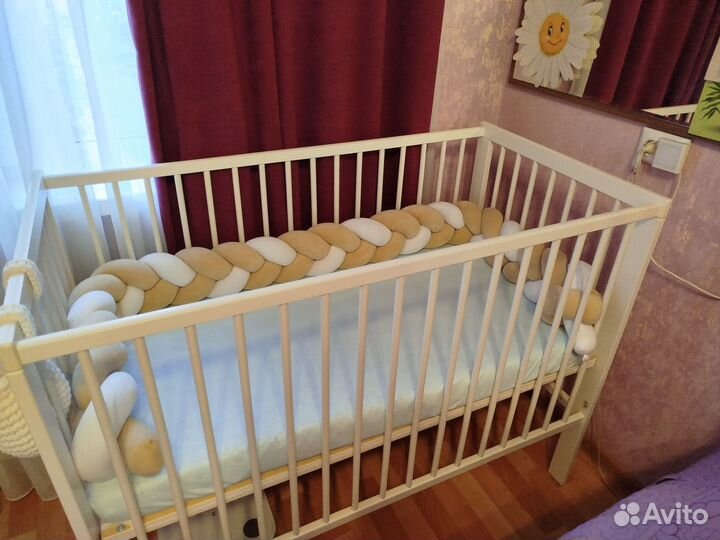 Бортик в кроватку для новорожденного Косичка